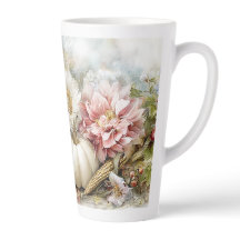 Autumn Pumpkin Floral Tasse