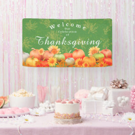 Autumn Pumpkin Green Banner