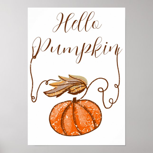 Autumn Pumpkin Hello October Poster (Vorne)