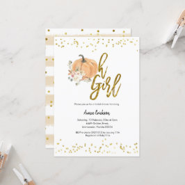 Autumn Pumpkin Oh Girl Baby Shower Einladung
