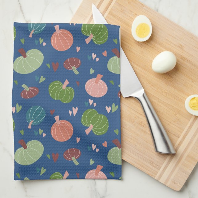 Autumn Pumpkin Pattern Geschirrtuch (Viertel Falte)