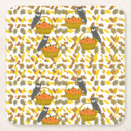 Autumn Pumpkin Pattern Verfügbar Paper Coasters Rechteckiger Pappuntersetzer