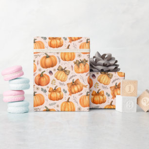 Autumn Pumpkin Pattern - Wrapping Paper Roll Geschenkpapier