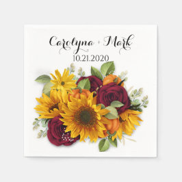 Autumn Pumpkin Rustic Wedding Napkins Serviette