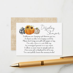 Autumn Pumpkin Sunflower Baby Display Dusche Begleitkarte