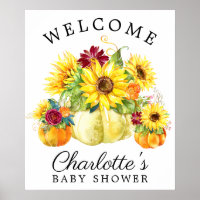 Autumn Pumpkin Sunflower Baby Dusche Begrüßungszei
