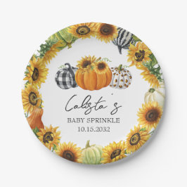 Autumn Pumpkin & Sunflower Baby Sprinkle Pappteller