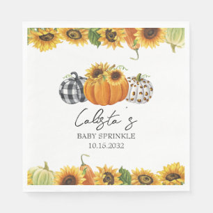 Autumn Pumpkin & Sunflower Baby Sprinkle Serviette