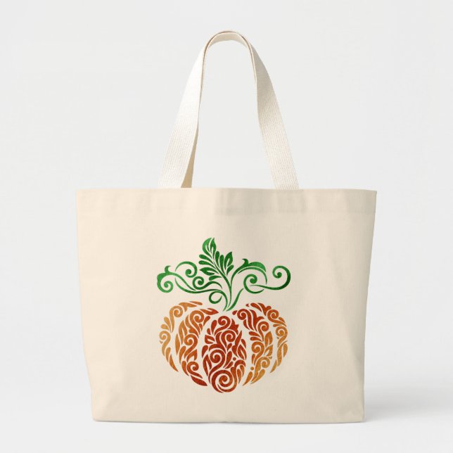 Autumn Pumpkin Swirl Jumbo Stoffbeutel (Vorne)