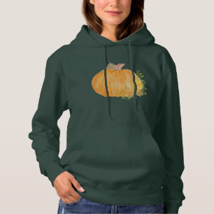 Autumn Pumpkin Watercolor Art Hoodie