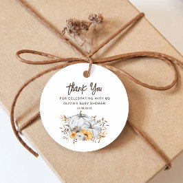 Autumn Pumpkins Baby Showroom Vielen Dank Geschenkanhänger