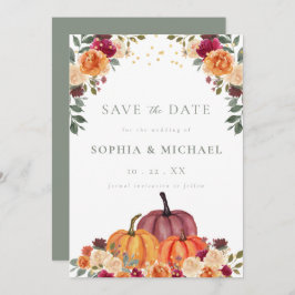 Autumn Pumpkins Fall Florals Save the Date