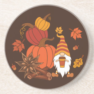 Autumn Pumpkins Gnome Speckkarte Getränkeuntersetzer