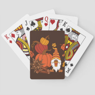 Autumn Pumpkins Gnome Speckkarte Spielkarten