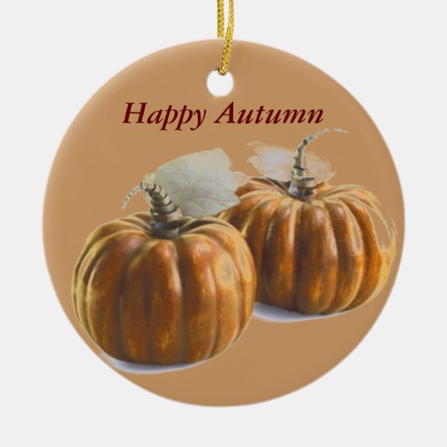 Autumn Pumpkins Keramikornament (Vorne)