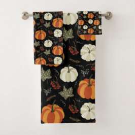 Autumn Pumpkins Muster Badhandtuch Set