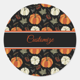 Autumn Pumpkins Muster Runder Aufkleber