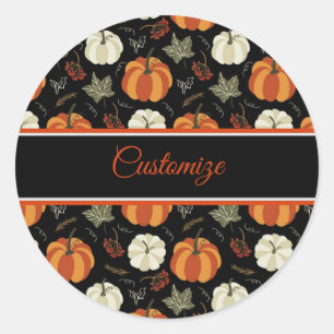 Autumn Pumpkins Muster Runder Aufkleber