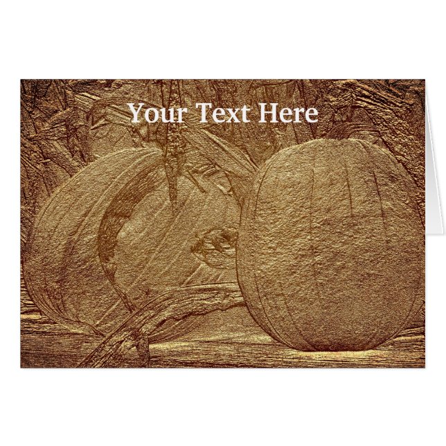 Autumn Pumpkins Nature Art Card (Vorderseite (Horizontal))