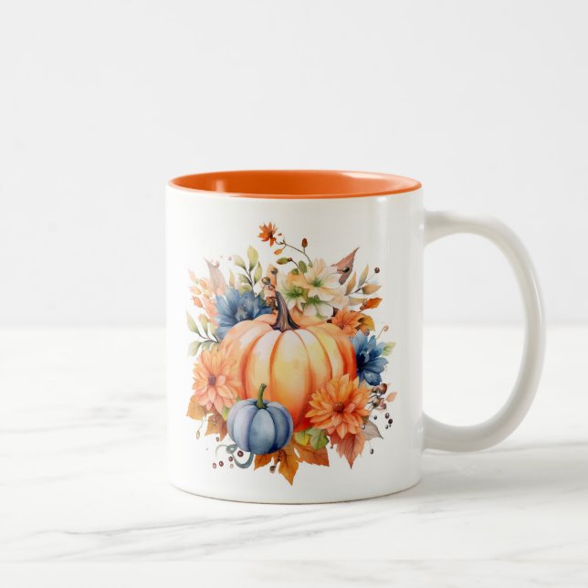 Autumn Pumpkins Zweifarbige Tasse (Rechts)