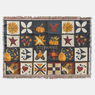 Autumn Quilt Blockmuster Rustikale Ernte Decke