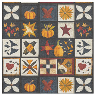 Autumn Quilt Blockmuster Rustikale Ernte Stoff