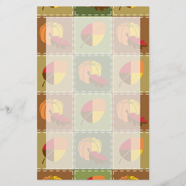 Autumn Quilt Stationery Briefpapier (Vorderseite)