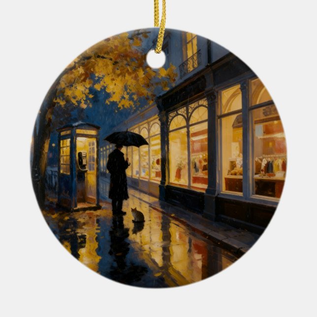 Autumn Rain Phone Booth Ornament (Vorne)