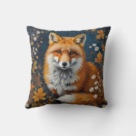 Autumn Red Fox – Orange Fox Illustration Kissen