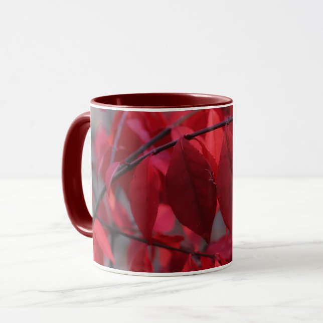 Autumn Red Two-Tone Mug Tasse (Vorderseite Links)