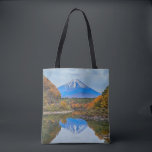 Autumn Reflections Of Mount Fuji | Japan Mountains Tasche<br><div class="desc">Reflections of Mount Fuji captures the beauty of Japan with this all-over print tote bag featuring authentic photography. The mirrored lake reflection of Fuji and autumn leaves highlights the magic of Japanese autumn. It's ideal for mountain lovers and travelers who want a unique, wearable piece of nature. Perfect for hauling...</div>