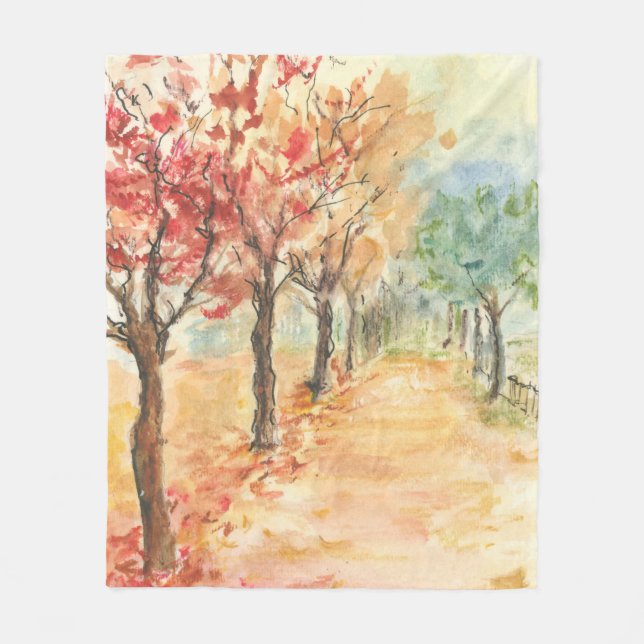 Autumn Road couverture en polaire (Devant)