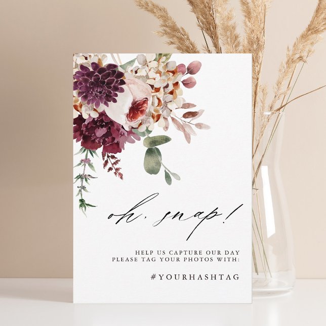 Autumn Romance Floral Oh Snap Signature Editierkar Einladung (Von Creator hochgeladen)