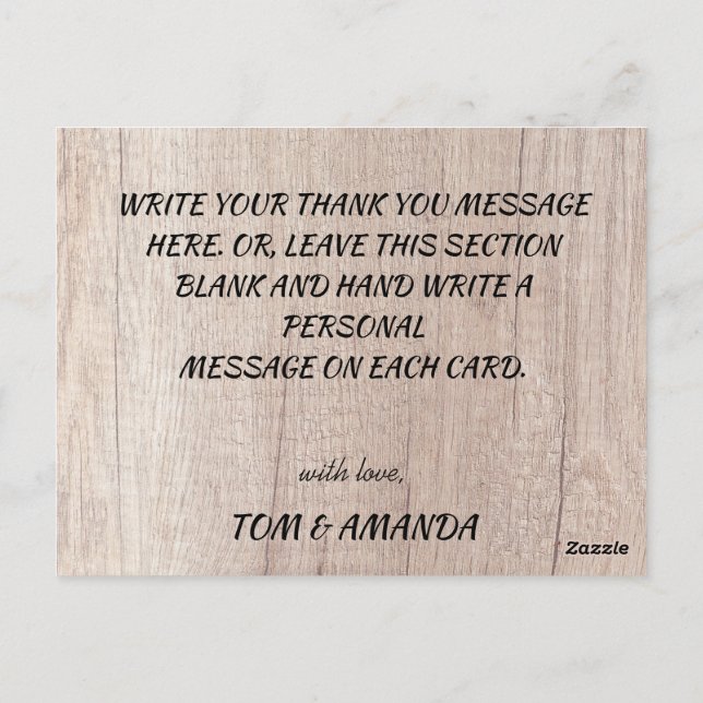 Autumn Rustic Burgundy Calligraphy Flat Wedding Th Postkarte (Rückseite)