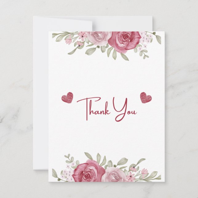 Autumn Rustic Burgundy Calligraphy Flat Wedding Th RSVP Karte (Vorderseite)