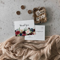 Autumn Rustic Burgundy Calligraphy Vielen Dank