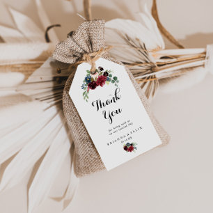 Autumn Rustic Calligraphy Wedding Vielen Dank Geschenkanhänger