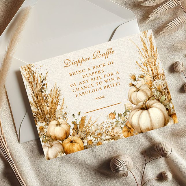 Autumn Rustic Pumpkin Diapper Raffle Begleitkarte (Von Creator hochgeladen)