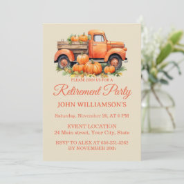 Autumn rustic watercolor fall retirement party einladung
