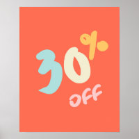 Autumn Sale Sign, Retail Store Signage, 30% Rabatt