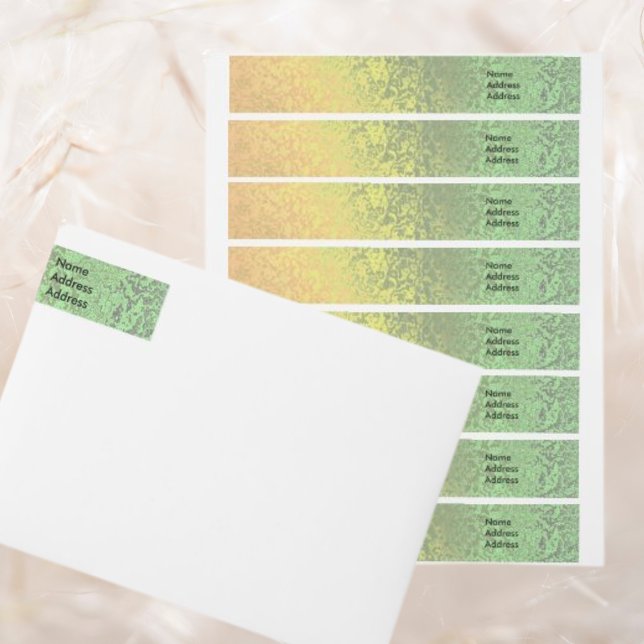 Autumn Shade Green Yellow Wrap Rücksendeadresse La (Autumn Shade Green Yellow Wrap Return Address Lab Wrap Around Label)
