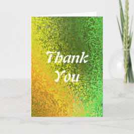 Autumn Shades Green Yellow Danke You Wedding Card