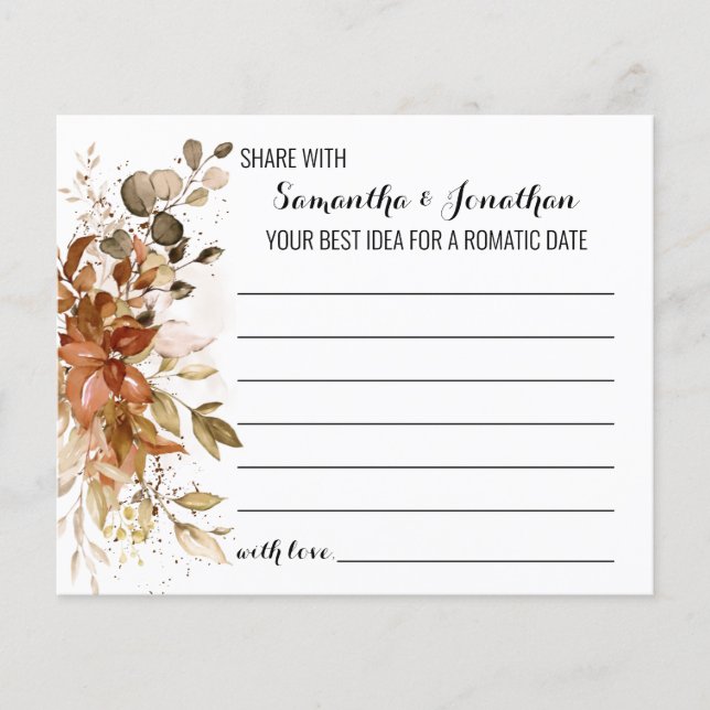 Autumn Share a Date Ideo Shower Game Card Flyer (Vorne)