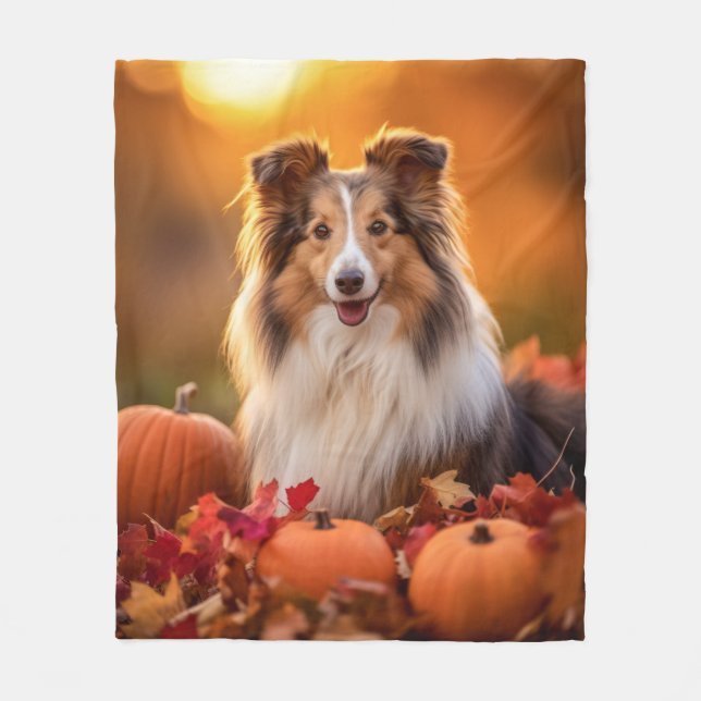 Autumn Sheltie Fleecedecke (Vorderseite)