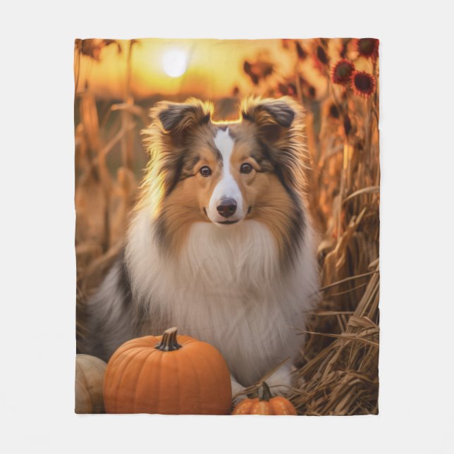 Autumn Sheltie Fleecedecke (Vorderseite)