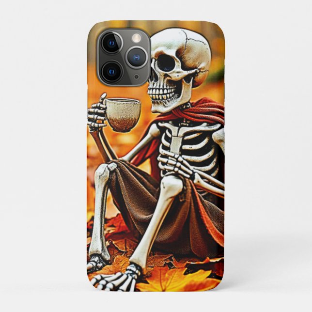 Autumn Skeleton Coffee Break Design Case-Mate iPhone Hülle (Rückseite)