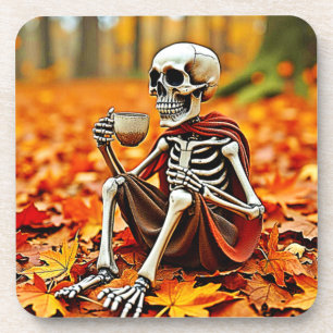 Autumn Skeleton Coffee Break Design Getränkeuntersetzer