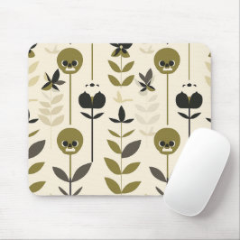 Autumn Skull Floral Pattern Mouse Pad Mousepad