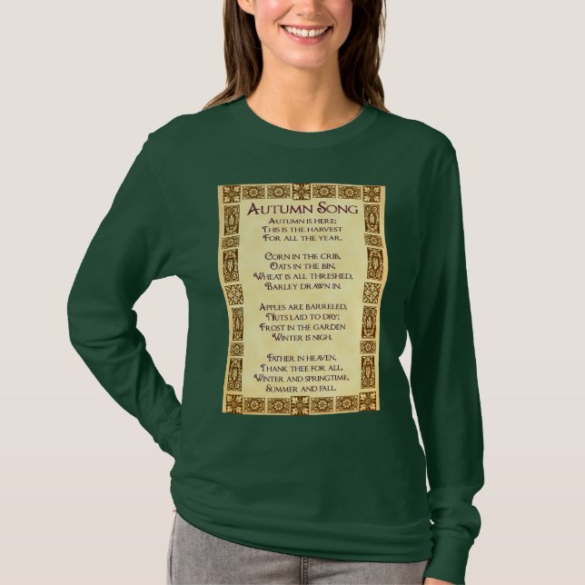 Autumn Song Erntedank Gedicht T-Shirt (Vorderseite)