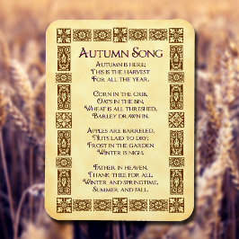 Autumn Song Vintage Art Thanksgiving Poem Magnet